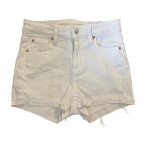 American Eagle White Denim Shorts Size 0